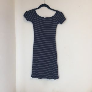 Off-the-shoulder Striped Dress